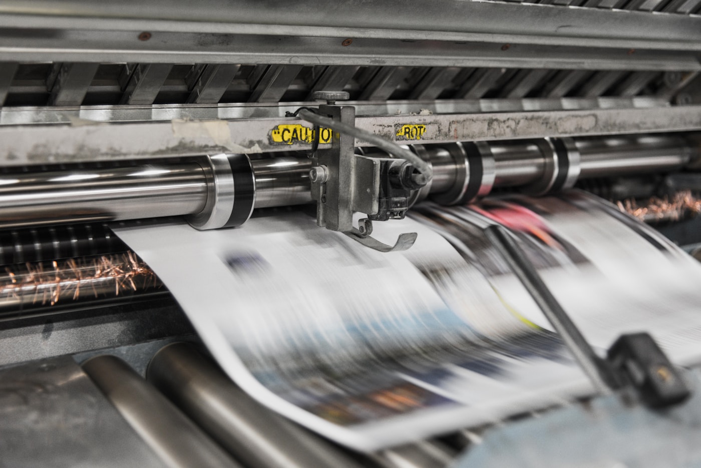 Printed materials being prepared in a print studio